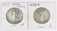 (2) WALKING LIBERTY HALF DOLLARS