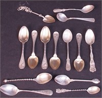 14 sterling silver spoons including