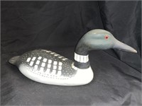 COMMON LOON PAINTED WOOD DUCK DECOY BY G. LUDT -