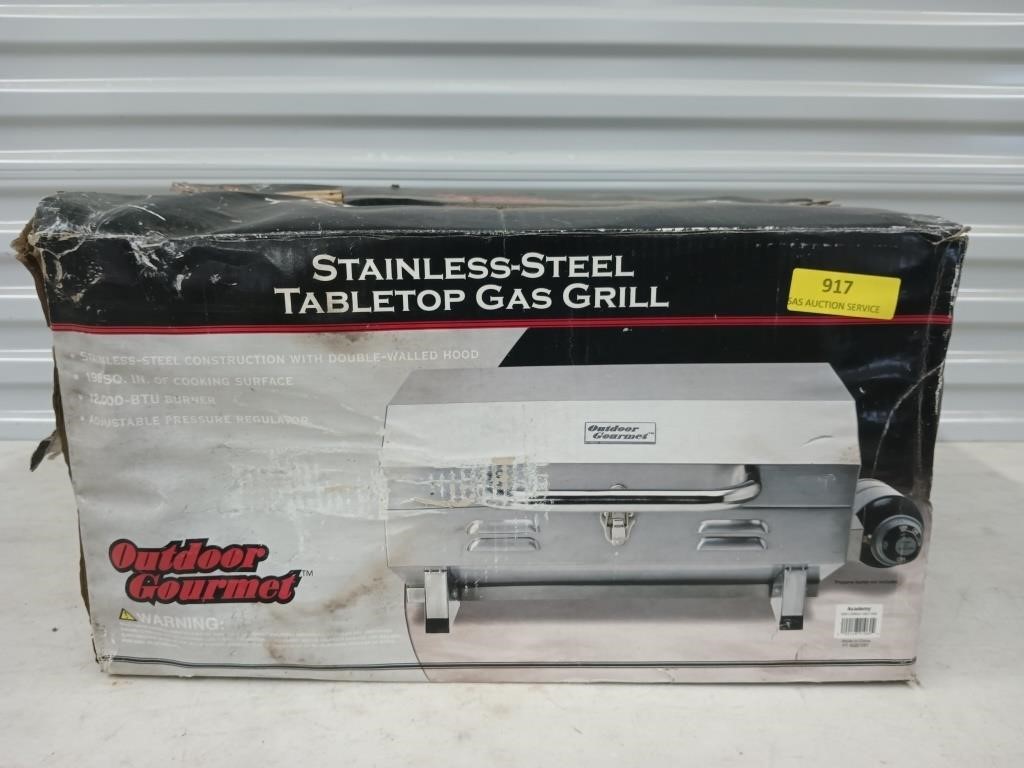 Stainless steel tabletop gas grill, NIB