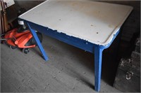 Wooden Table with Metal Top 42" x 25" x 41" *STS