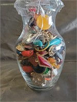 Flower Vase With Costume Jewelry