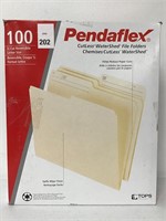 PENDAFLEX CUTLESS WATERSHED FILE FOLDERS 100 PCS