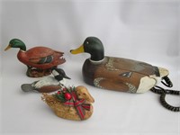 Vtg Wood Duck Phone,Ceramic Ducks