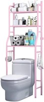 3-Shelf Bathroom Organizer Over Toilet (Pink)