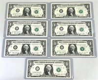 1970’s Dollar Bills w/ Sequential SN.