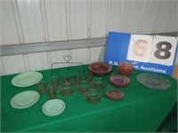 PINK DEPRESSION PLATES, BOWLS, CUPS