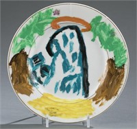 Hand painted plate attrib. to Pierre Bonnard.