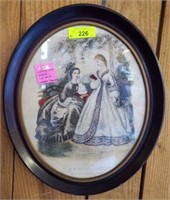 PR. FRENCH LITHOGRAPHS IN OVAL FRAMES