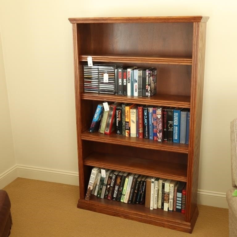 Wooden oak bookshelf