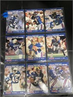 SHEET OF 9 1990 PROSET ALL PRO CARDS