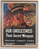 WWII POSTER OUR CARELESSNESS THEIR SECRET WEAPON