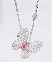 Natural Pink Diamond 18K Gold Necklace