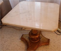 MARBLE TOP GOLD BASE LAMP TABLES