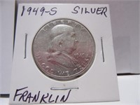 1949 -S- Franklin Silver Half Dollar