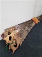 Group of vintage hand saws four