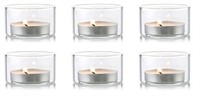 NEW -6 Clear Votive/Tea Light Glass Candle Holders