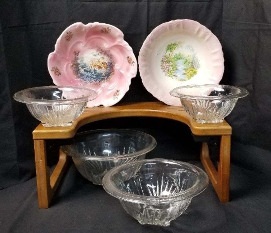 Vintage Bowls- 4 Federal Glass 1940's Star