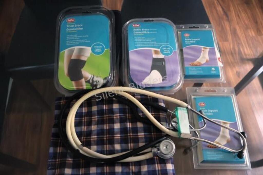 Knee and Ankle Braces + 2 Stethoscopes