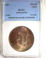 1967 Dollar NNC MS65+ Confederation