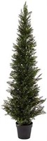 Two 3 Foot Outdoor Artificial Cedar Trees Potted