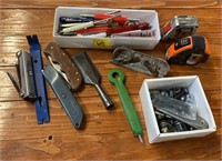 Box Cutters, Tape Measures, & Small Screwdrviers