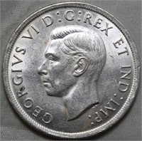 MS-60 Canada 1938 Silver Dollar