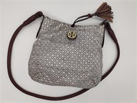 Metallic Silver Patterned Pouch Bag