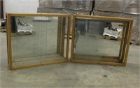 (2) Glass Shelving Cabinets, Approx 36"x8"x31"