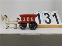 Cast Iron Ice Wagon & Horse