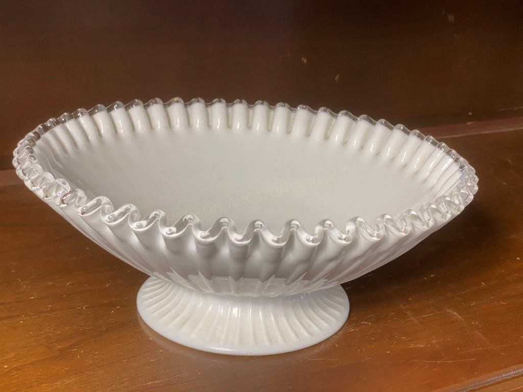 Fenton Silver Crest Ruffled Pedestal Bowl