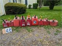 9 Assorted Gas Cans