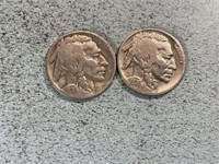 Two 1936D Buffalo nickels