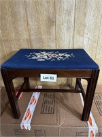 Antique Embroidered Flat Stool