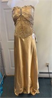 Gold Interlude Dress Style # 8631L Sz  3XL