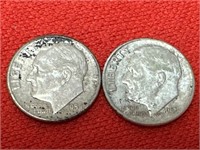 1955-D & 1956-D Roosevelt Silver Dimes
