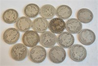 Lot of 18 Barber Silver Quarters