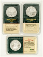 Coin 3 Silver Eagles in Brilliant Unc. 2000 & 2005