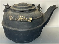 Antique Cast Iron Kettle See Photos for Details