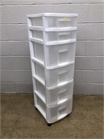 Plastic 6-drawer Rolling Storage Cabinet