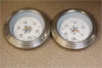 hunt sterling rim fine China coasters