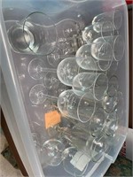 Large tub of glasses, drins, margarita and others