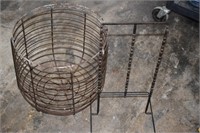 Vtg Metal Basket and Store Clip Display Stand