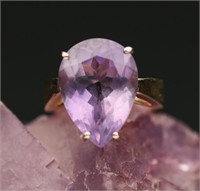 10K & Purple Cubic Zirconia Ring - 5.35g