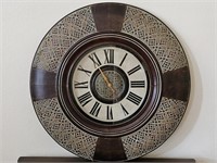 XL Round Wood Quartz Wall Clock