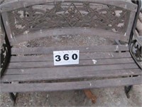 Wood and iron park bench