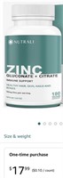 Nutrali HIGH POTENCY Zinc Gluconate & Zinc