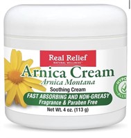 Real Relief Arnica Cream 4 oz Soothing Cream -