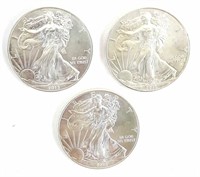 (3) 2013 One Ounce American Silver Eagle Dollars