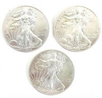 (3) 2013 One Ounce American Silver Eagle Dollars